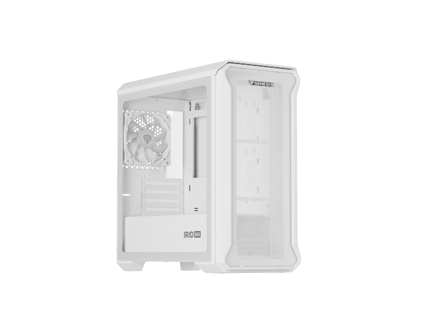 Počítačová skriňa Genesis IRID 503 ARGB LITE/ Mini Tower/ Transpar./ Biela 