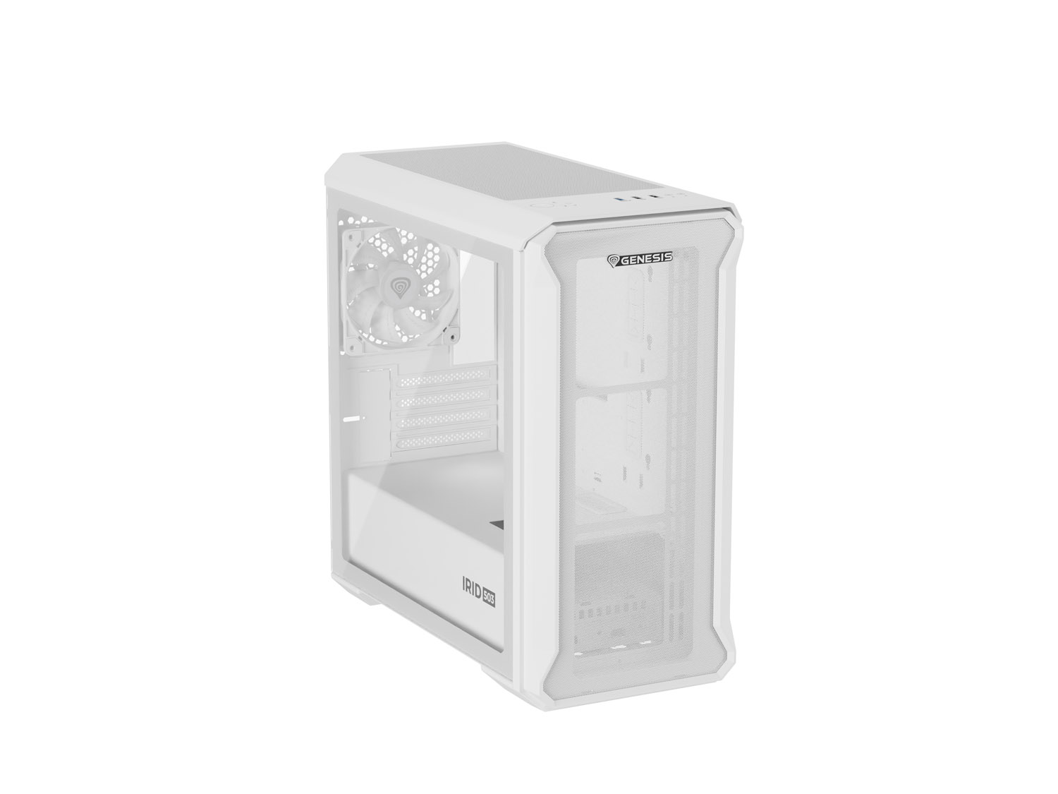 Počítačová skriňa Genesis IRID 503 ARGB LITE/ Mini Tower/ Transpar./ Biela 