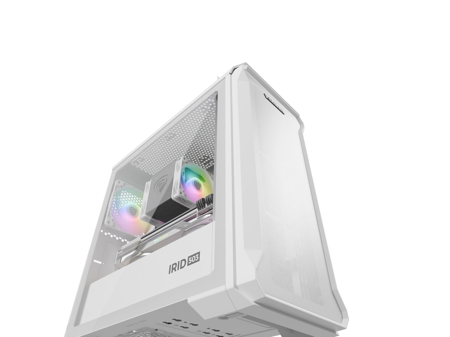 Počítačová skriňa Genesis IRID 503 ARGB LITE/ Mini Tower/ Transpar./ Biela 