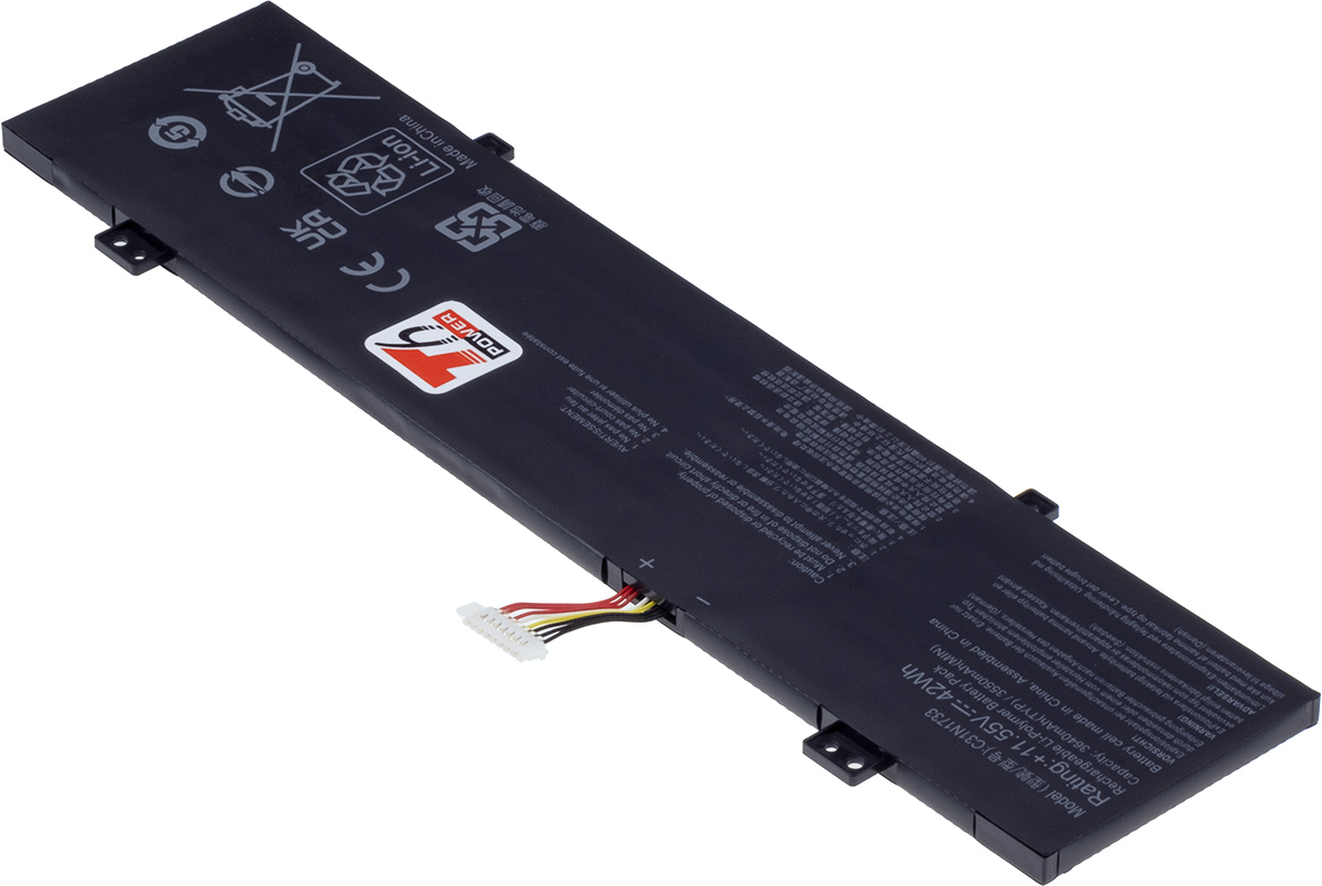 Batéria T6 Power pre Asus VivoBook Flip 14 TP412UA, TP412FA, 3640mAh, 42Wh, 3cell, Li-poly 