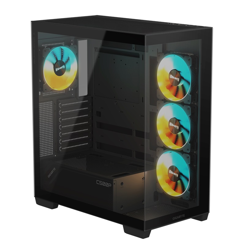 GIGABYTE C500 PANORAMIC STEALTH/ Midi Tower/ Transpar./ Čierna 
