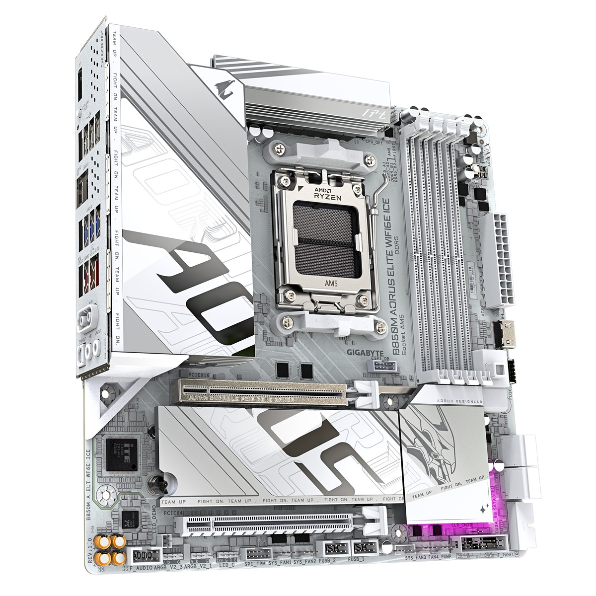 GIGABYTE MB Sc AM5 B850M A ELITE WF6E ICE,  AMD B850,  4xDDR5,  1xDP,  WiFi,  mATX 