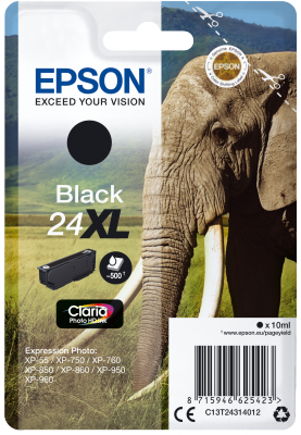 Epson Singlepack Black 24XL Claria Photo HD Ink