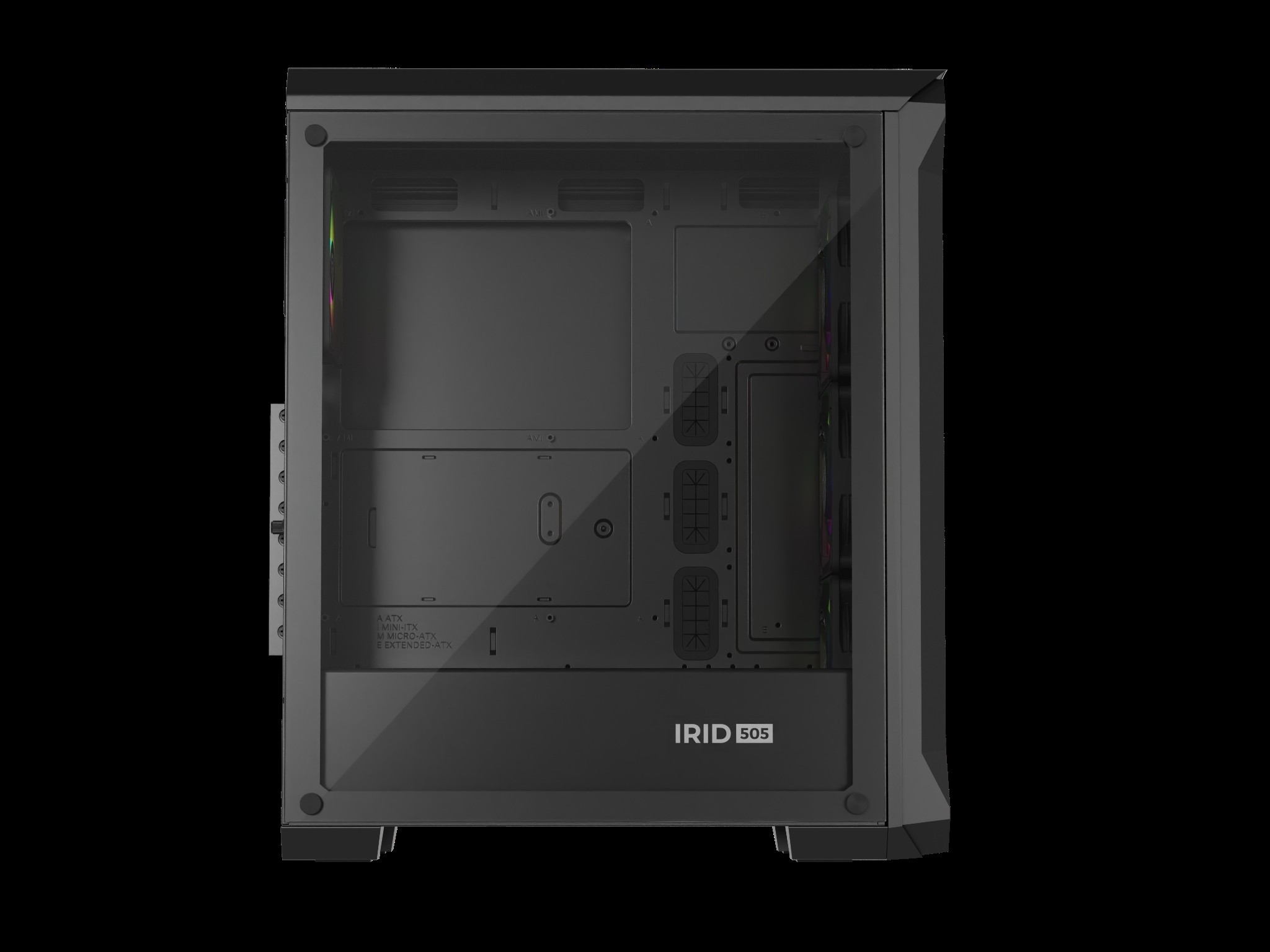 Počítačová skriňa Genesis IRID 505 ARGB V2/ Midi Tower/ Transpar./ Čierna 