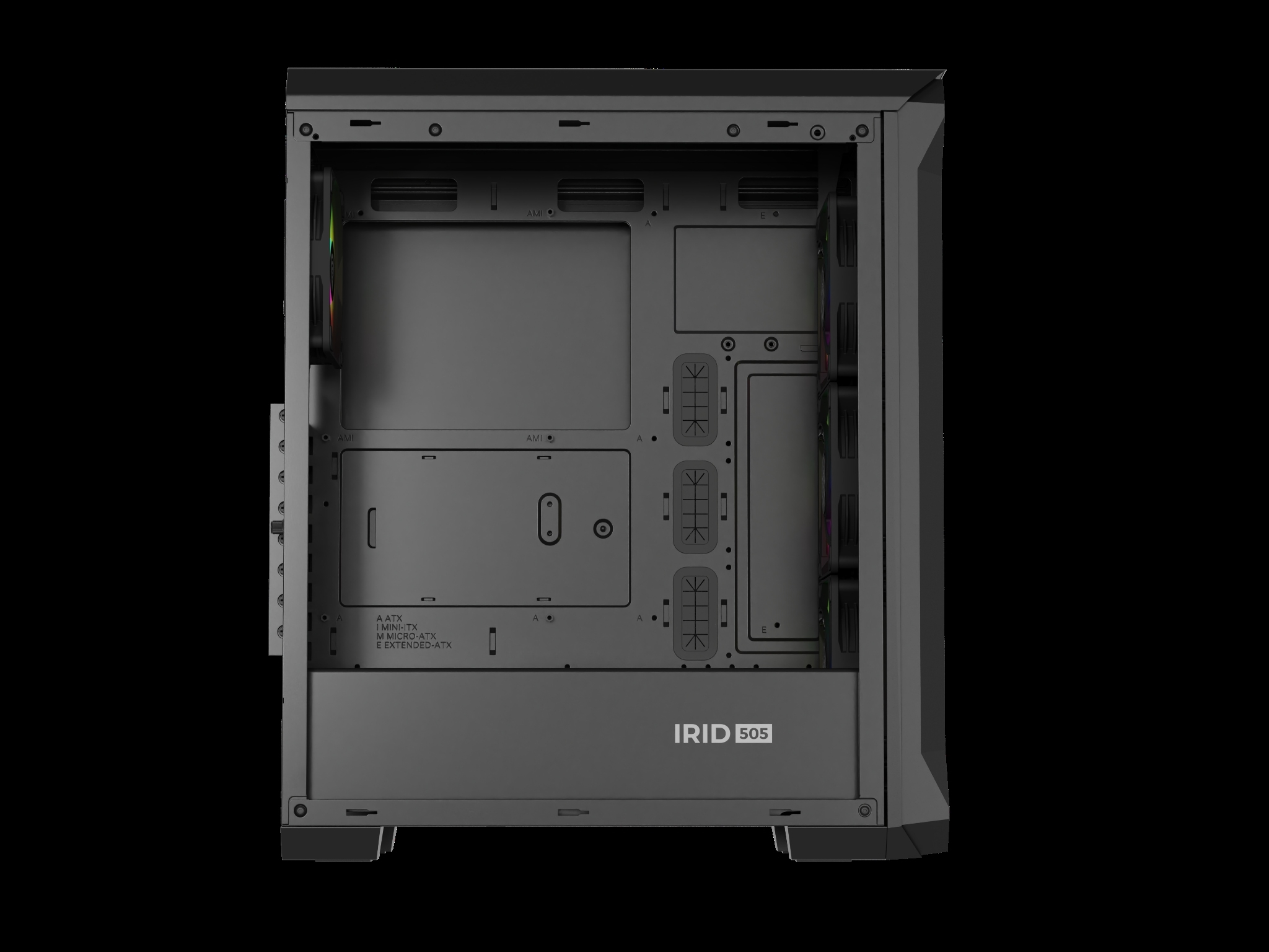 Počítačová skriňa Genesis IRID 505 ARGB V2/ Midi Tower/ Transpar./ Čierna 