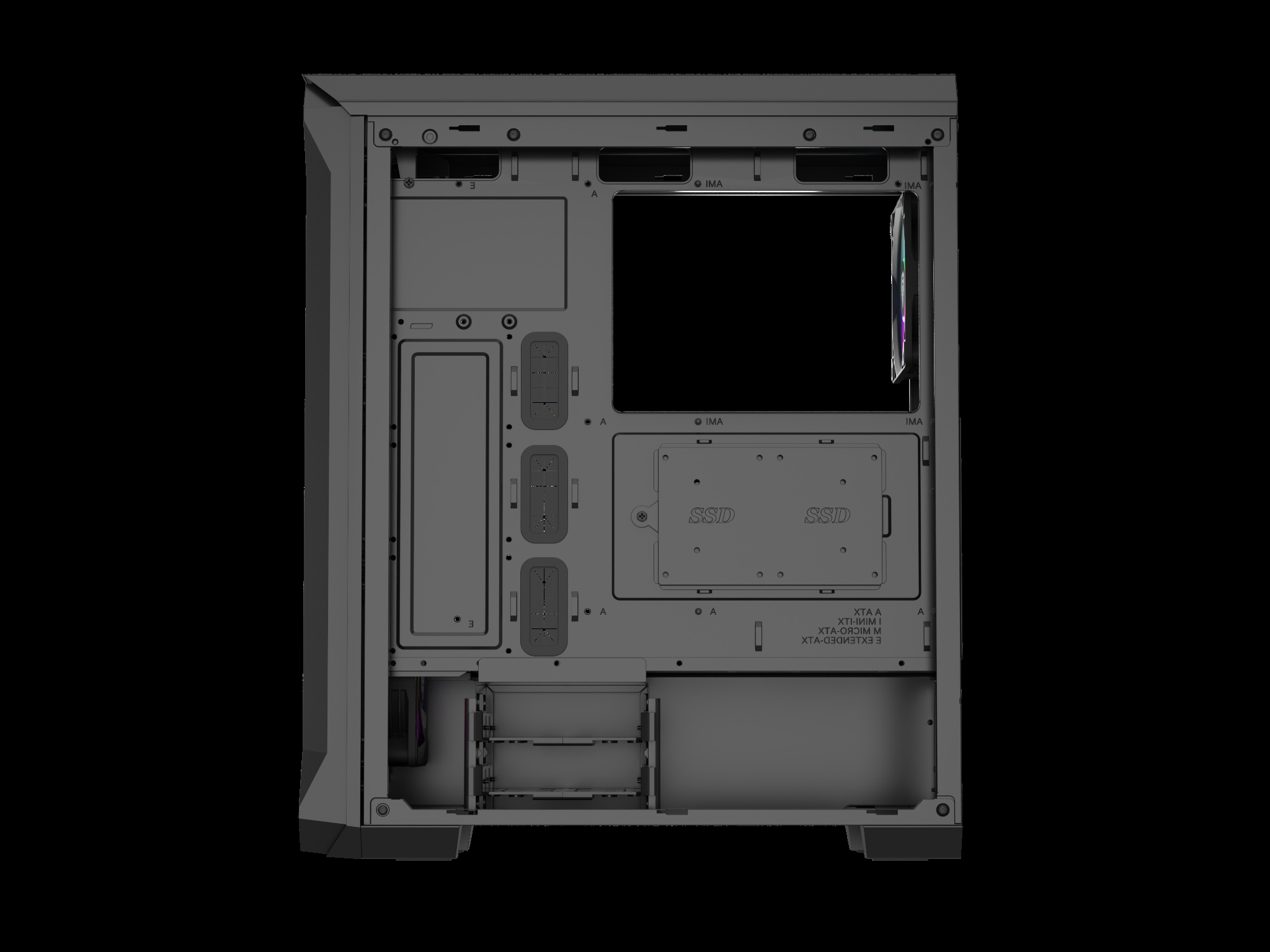 Počítačová skriňa Genesis IRID 505 ARGB V2/ Midi Tower/ Transpar./ Čierna 