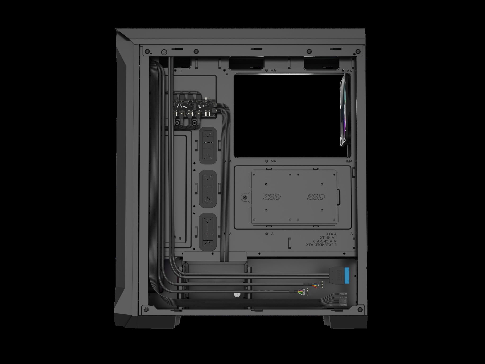 Počítačová skriňa Genesis IRID 505 ARGB V2/ Midi Tower/ Transpar./ Čierna 
