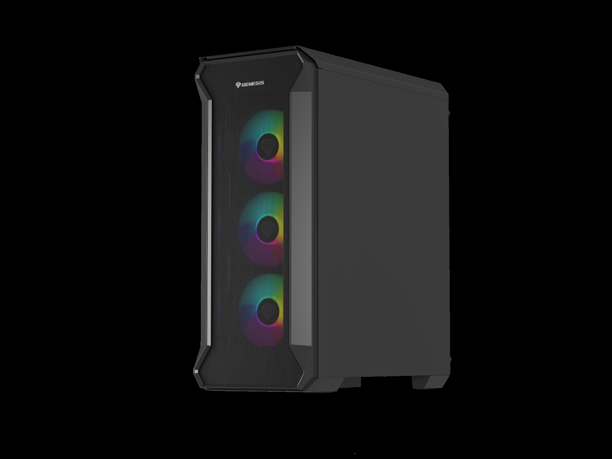 Počítačová skriňa Genesis IRID 505 ARGB V2/ Midi Tower/ Transpar./ Čierna 