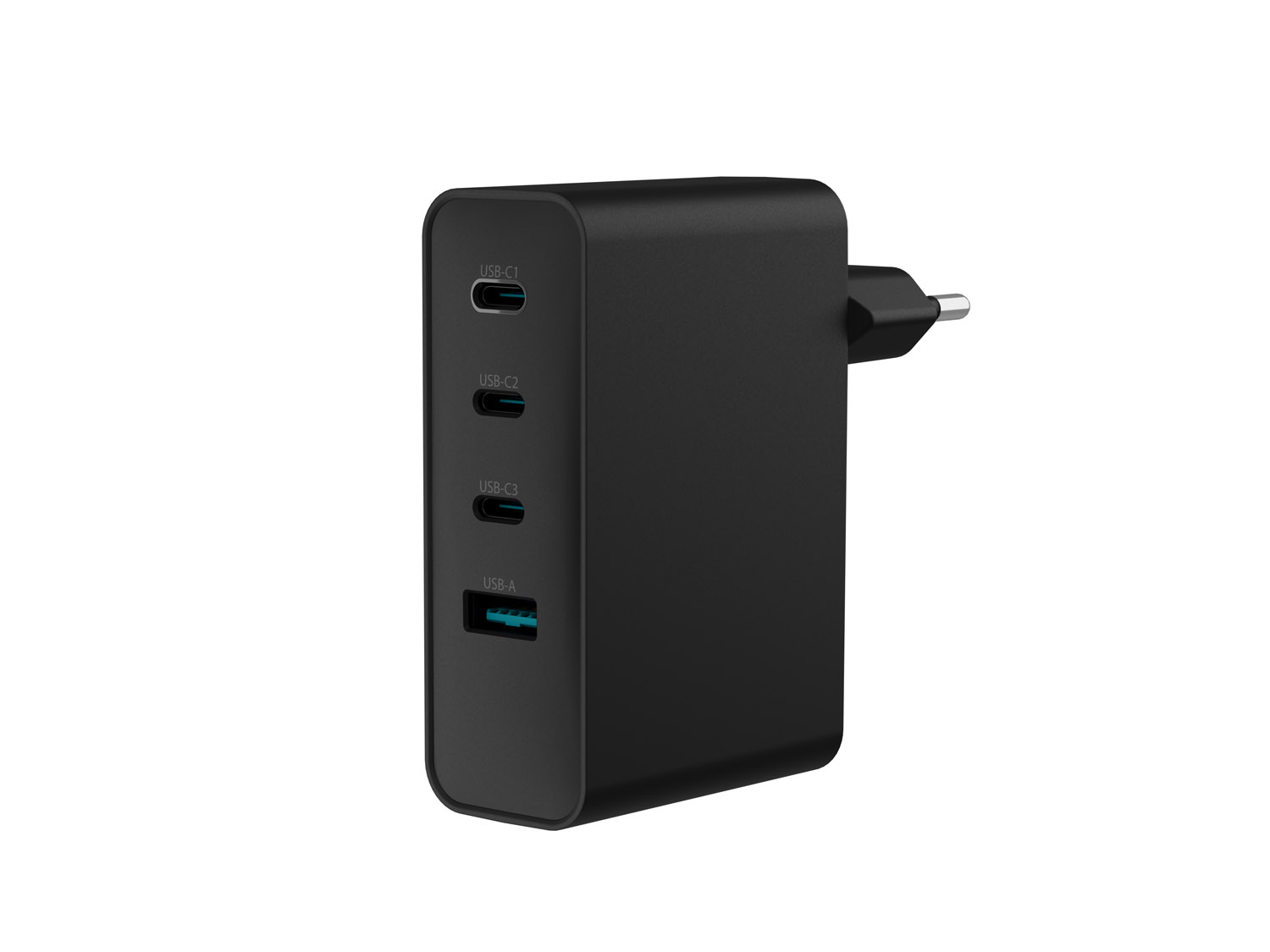 Univerzálna USB nabíjačka Natec GaN 100W, 3X USB-C, 1X USB-A, Čierna 