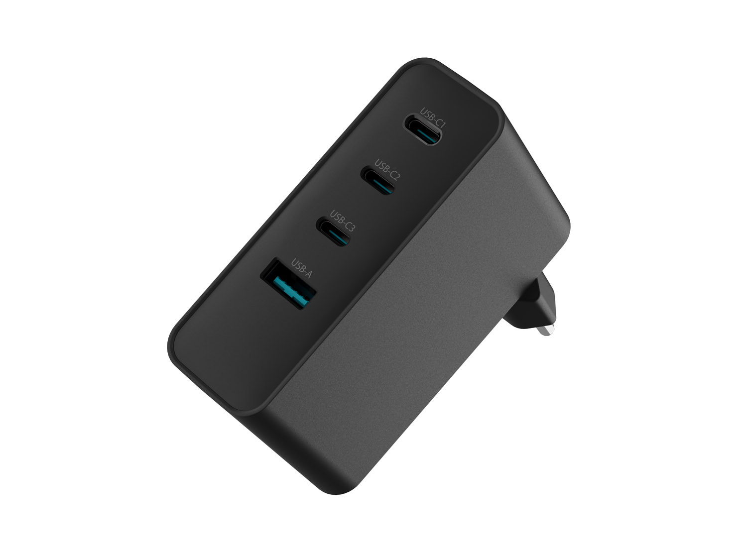 Univerzálna USB nabíjačka Natec GaN 100W, 3X USB-C, 1X USB-A, Čierna 