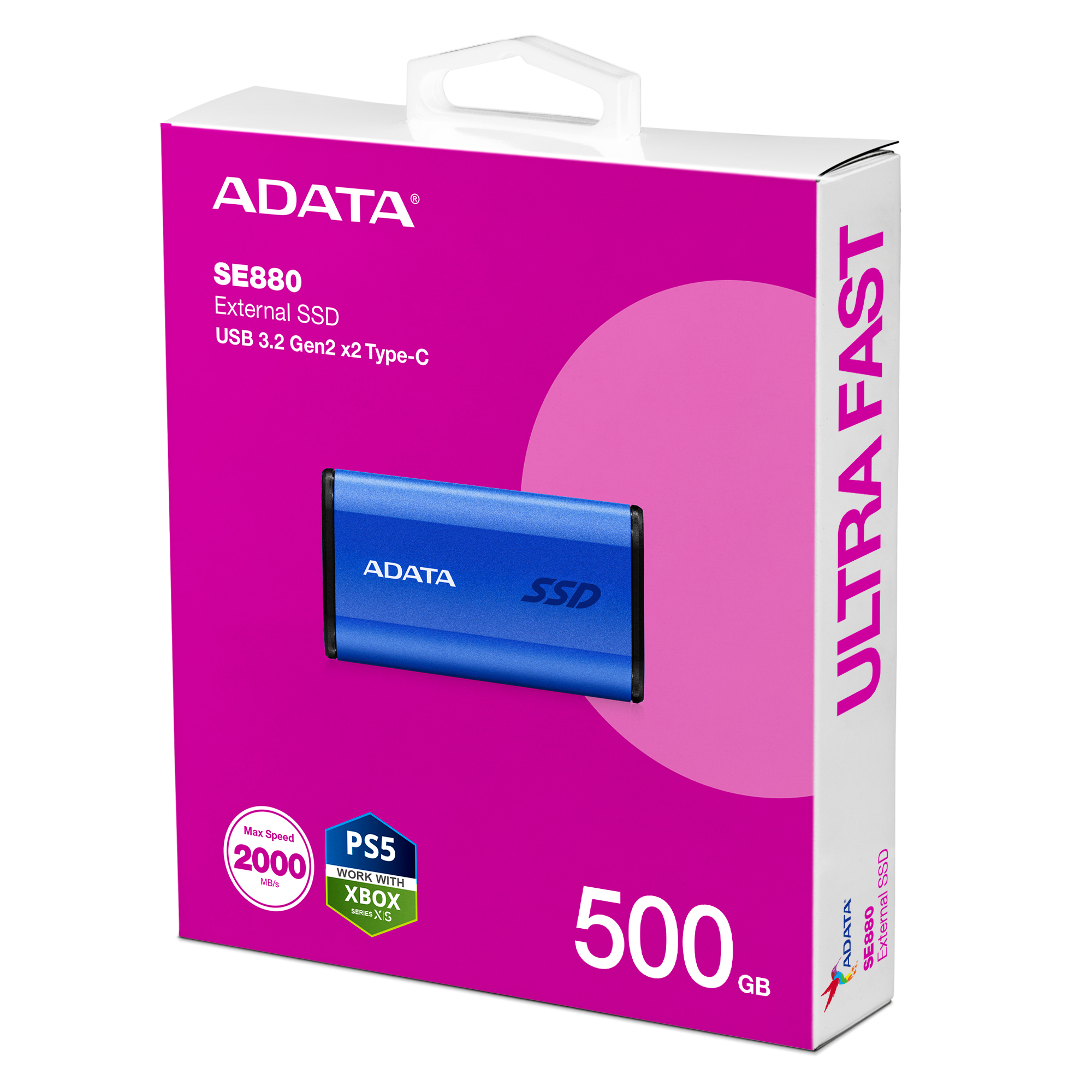 ADATA Elite SE880/ 500GB/ SSD/ Externý/ Modrá/ 5R 