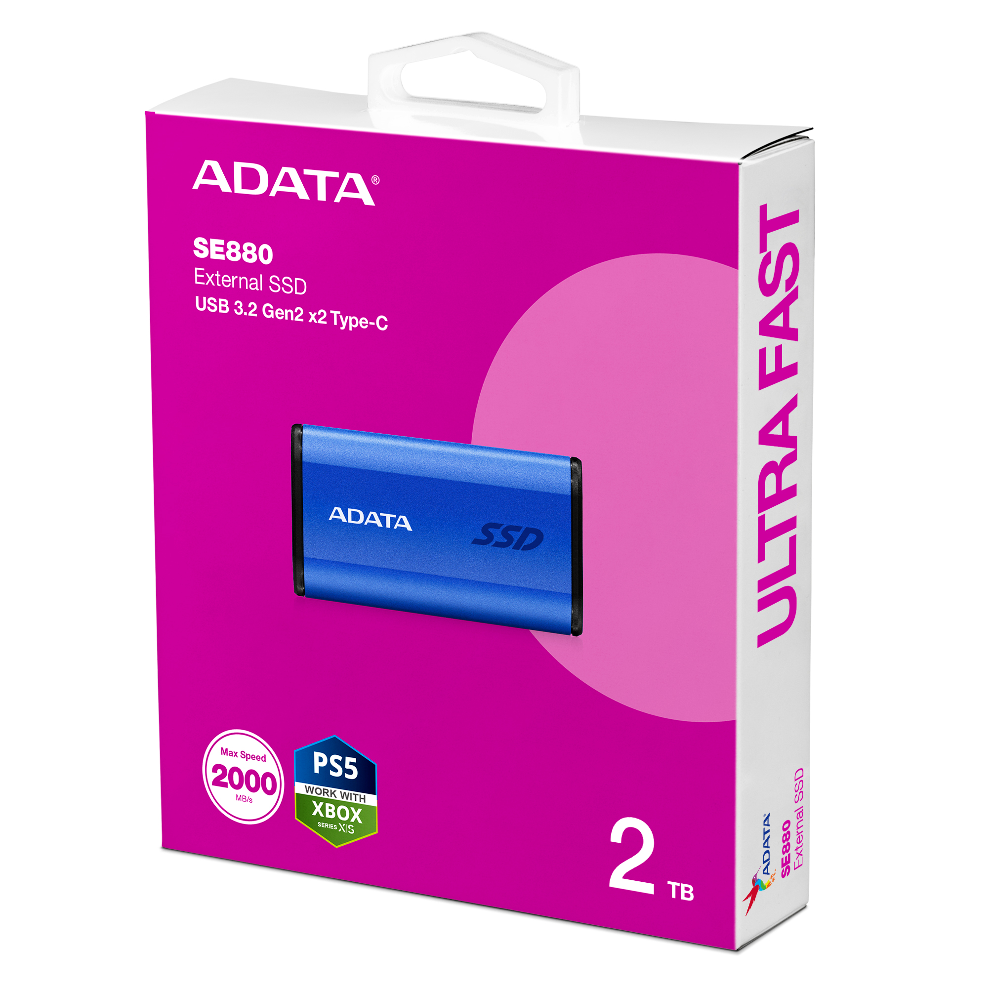 ADATA Elite SE880/ 2TB/ SSD/ Externý/ Modrá/ 5R 