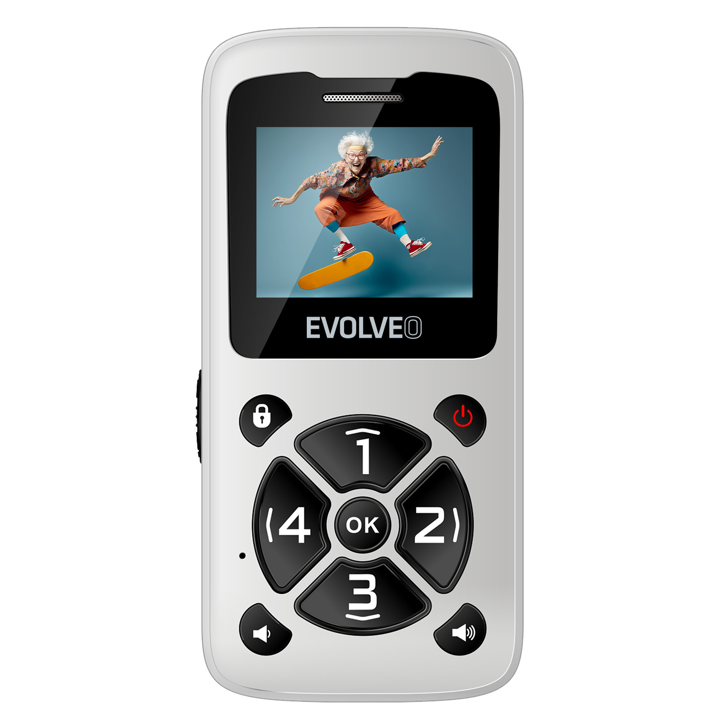 EVOLVEO Mobilní telefon pro seniory EasyPhone ID, bílá 