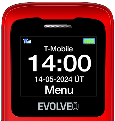 EVOLVEO Mobilní telefon pro seniory EasyPhone ID, červená 