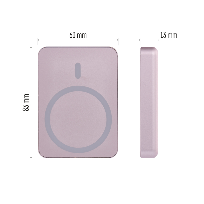 EMOS POWERBANKA WI 522, bezdrôtové nabíjanie 20W, 5.000mAh, LOSOSOVÁ, 1xUSB-C 