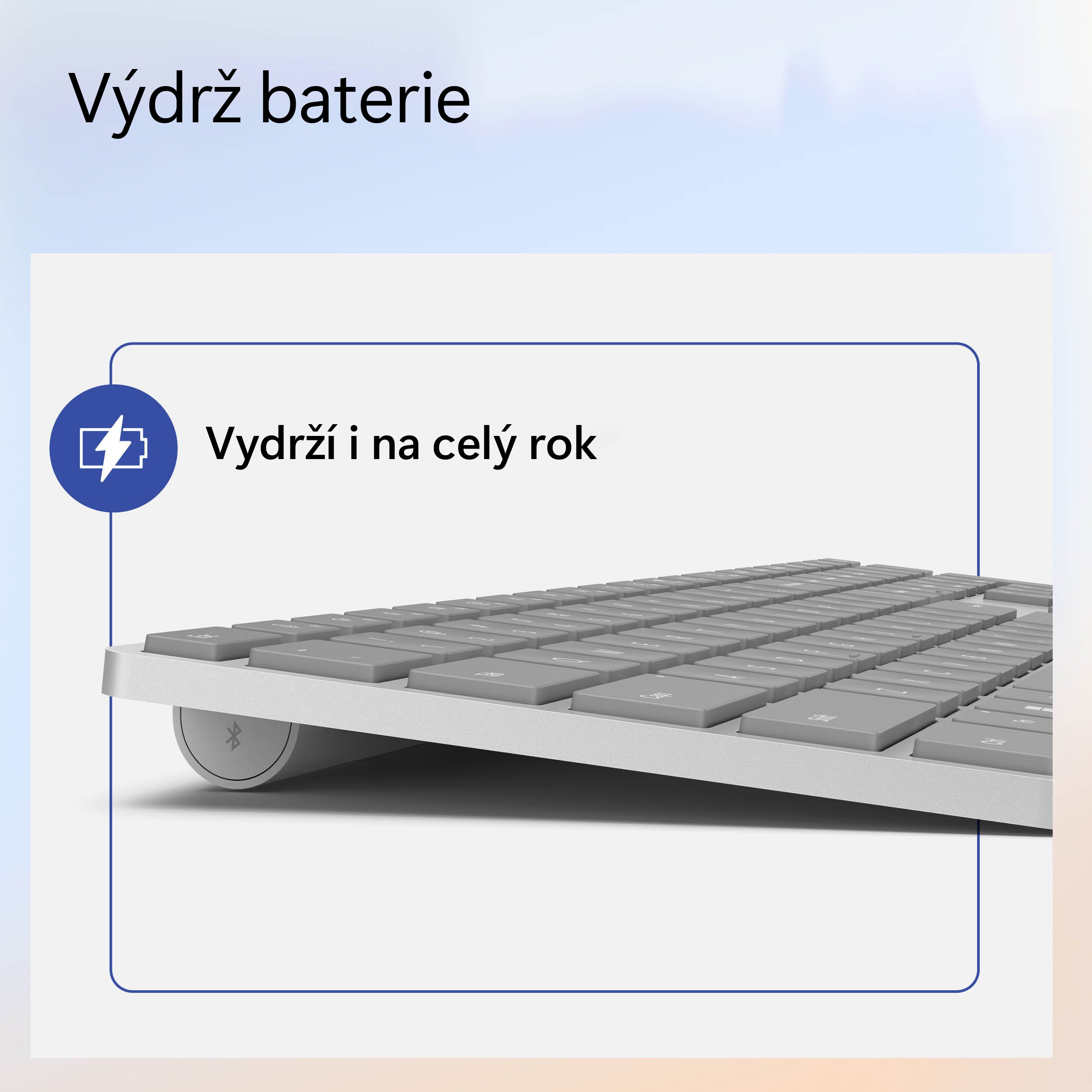 Microsoft Surface Keyboard (2. edícia)/ Bezdrôtová Bluetooth/ CZ- SK layout/ Šedá 