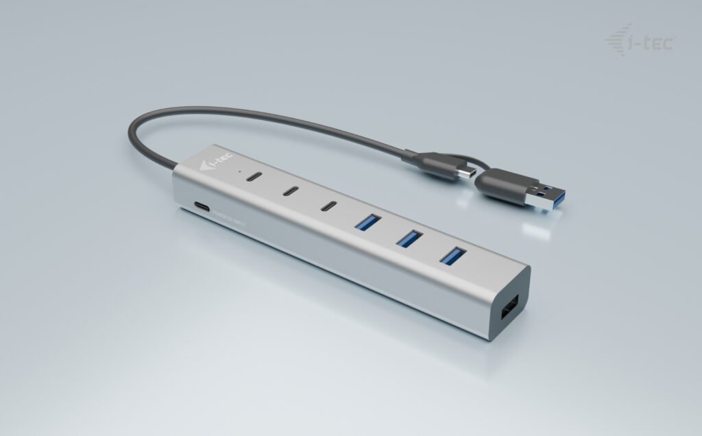 i-tec USB-C/ USB-A Charging Metal HUB 7 Port (3x USB-C, 4x USB-A) 