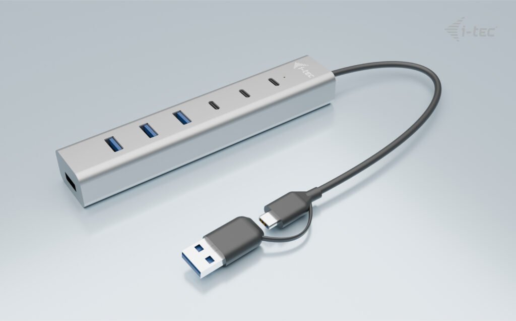 i-tec USB-C/ USB-A Charging Metal HUB 7 Port (3x USB-C, 4x USB-A) 