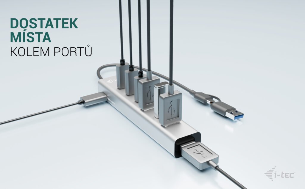 i-tec USB-C/ USB-A Charging Metal HUB 7 Port (3x USB-C, 4x USB-A) 