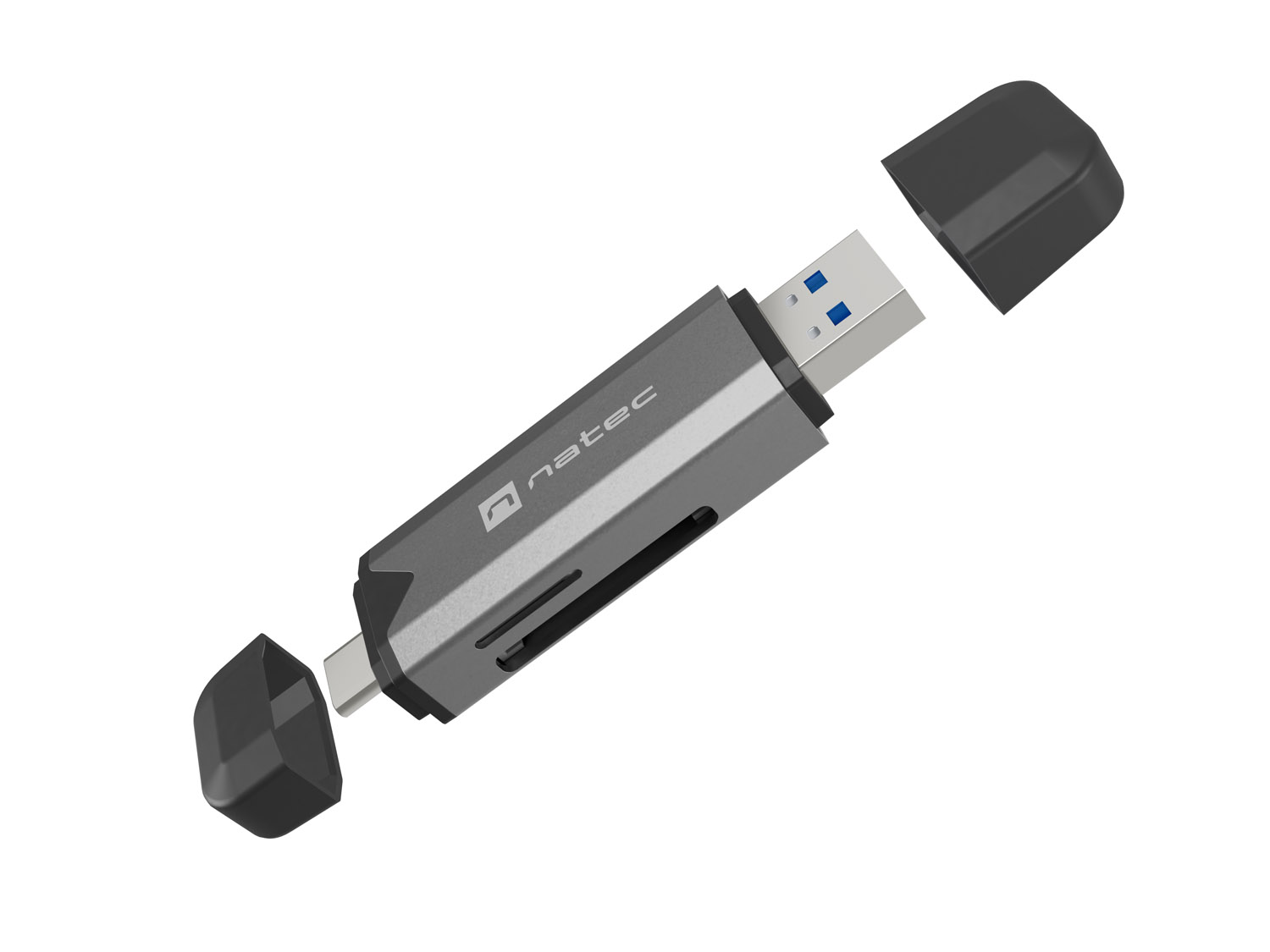 Čítačka kariet Natec SCARAB 3 USB-A + USB-C 3.1 GEN 1/ microSD/ microSDHC/ microSDXC/ SD/ SDHC/ SDXC/ T-Flash 