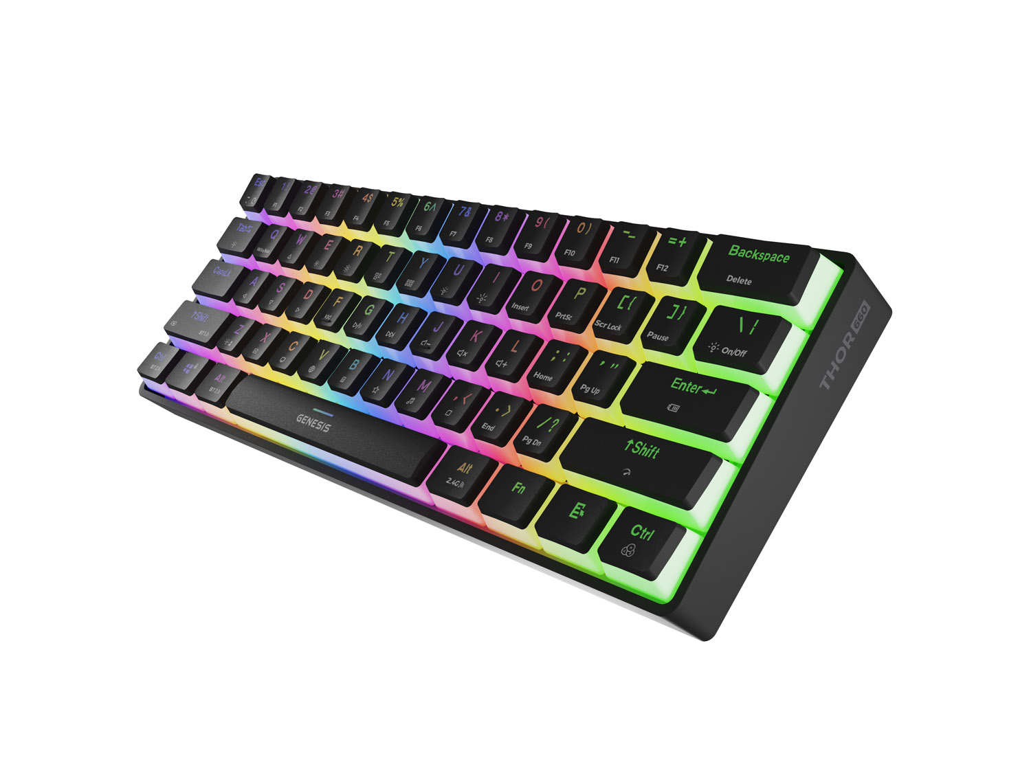 Genesis herná klávesnica THOR 660 G2/ Gateron Brown/ USB+BT/ US layout/ Biela 