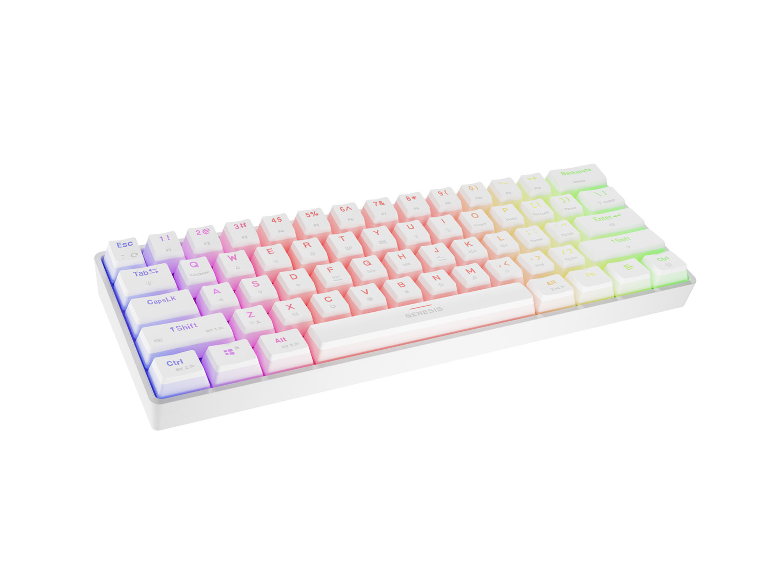 Genesis herná klávesnica THOR 660 G2/ Gateron Brown/ USB+BT/ US layout/ Biela 