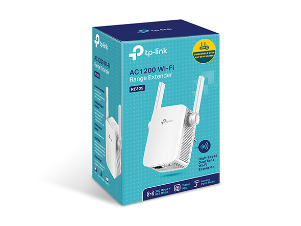 TP-Link RE305 AC1200 Dual Band Wifi Range Extender/ AP, 1x10/ 100 RJ45, power schedule 