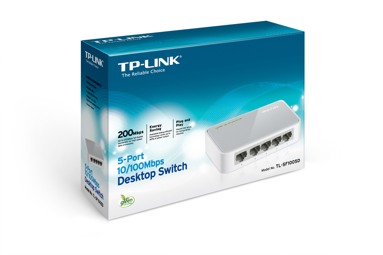 TP-Link TL-SF1005D 5x 10/ 100Mbps Desktop Switch 