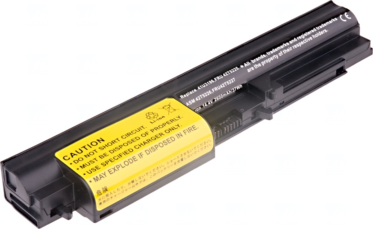 Batéria T6 Power IBM ThinkPad T61 14, 1 wide, R61 14, 1 wide, R400, T400, 2600mAh, 37Wh, 4cell