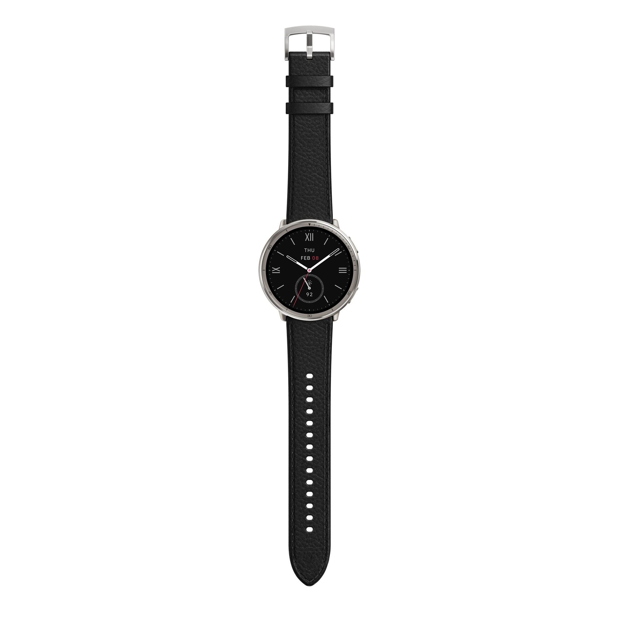 Amazfit Active 2 Round NFC/ Silver/ Elegant Band/ Black Leather 