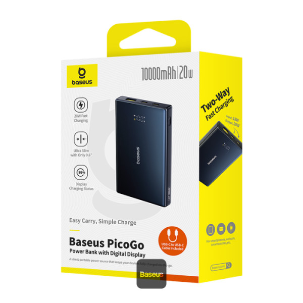 Baseus Powerbanka PicoGo 10000mAh 20W USB-C čierna 