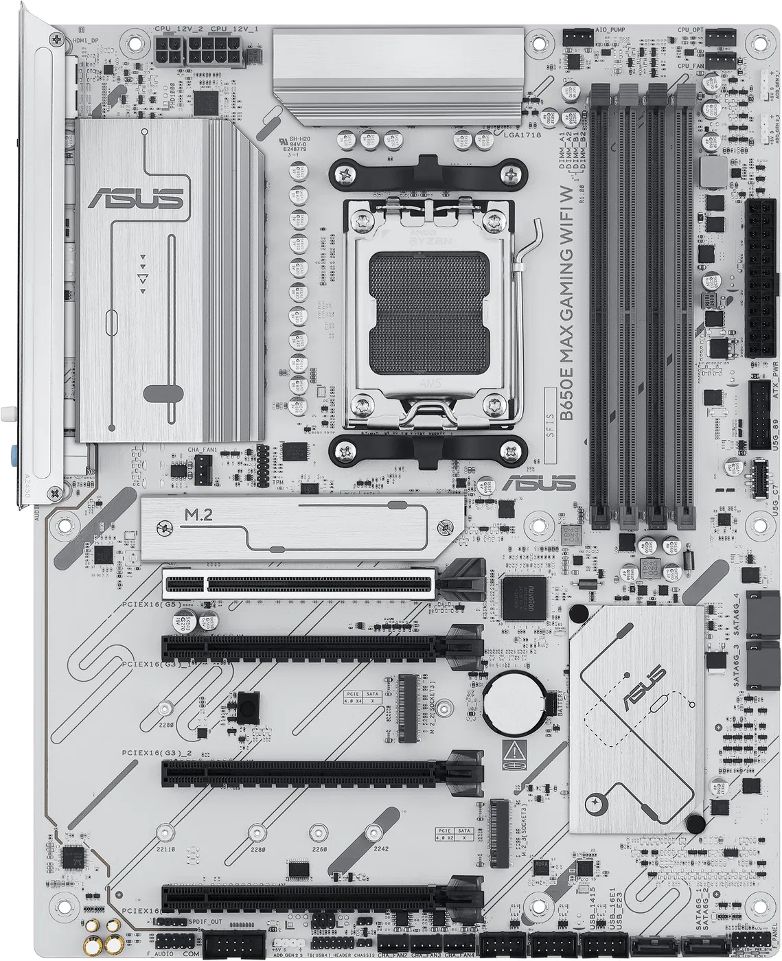 ASUS B650E MAX GAMING WIFI WHITE soc AM5 DDR5 B650 ATX HDMI DP 