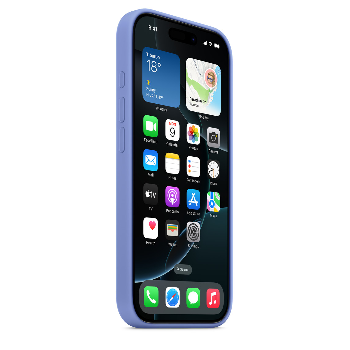 iPhone 16 Pro Silicone Case with MS - Periwinkle 