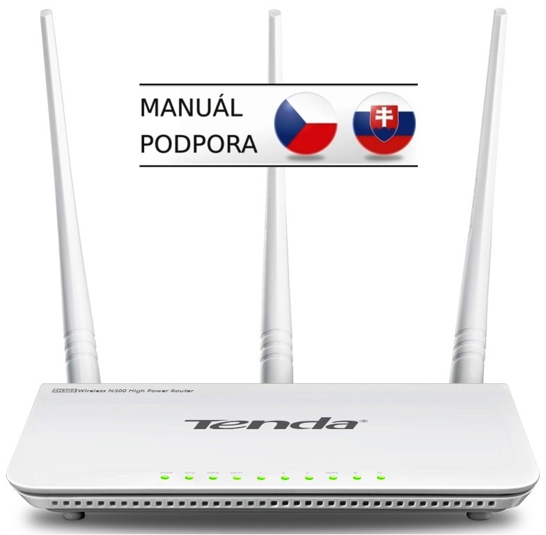 Tenda F3 (F303) WiFi N Router 802.11 b/ g/ n, 300 Mbps, WISP, Universal Repeater, 3x 5 dBi antény
