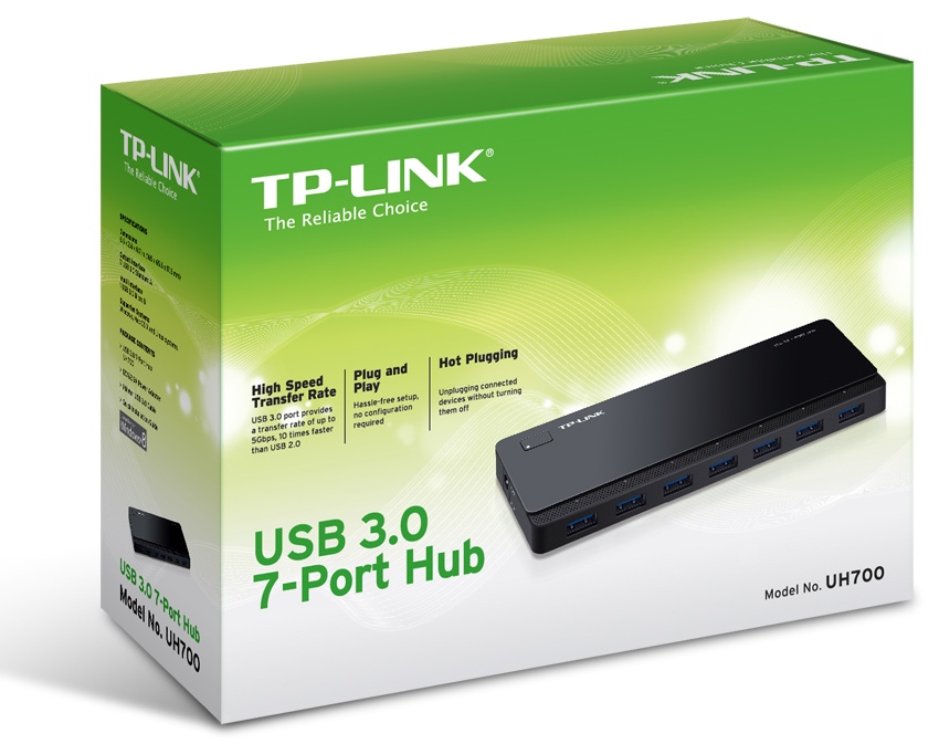 TP-Link 7 ports USB 3.0 Hub, Desktop, 12V/ 2.5A 