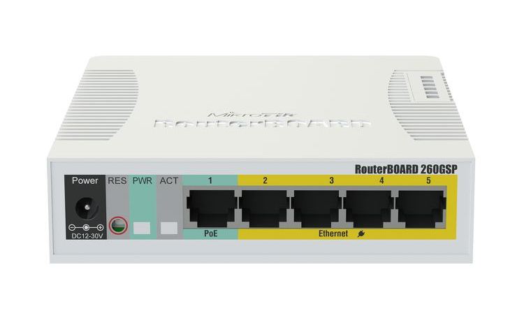 Mikrotik Cloud Smart Switch CSS106-1G-4P-1S (RB260GSP), 5x 1G, 1x SFP, PoE switch 