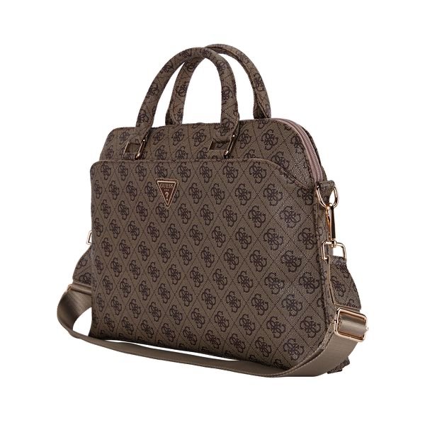 Guess PU 4G Triangle Logo Taška na Notebook 13/ 14/ 15" Brown 