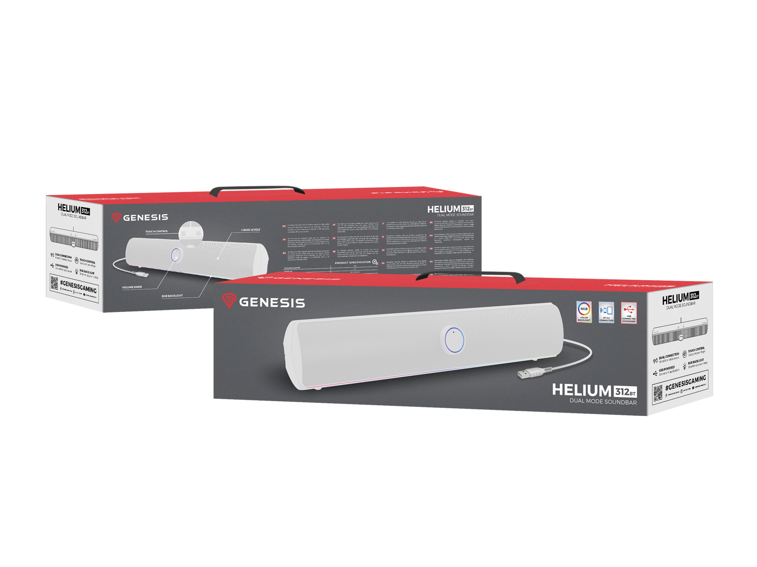 Genesis herný soundbar HELIUM 312BT/ Biela/ Stereo/ 10W 
