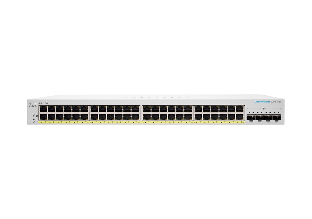Cisco switch CBS220-48P-4X-EU (48xGbE, 4xSFP+, 48xPoE+, 382W) - REFRESH 
