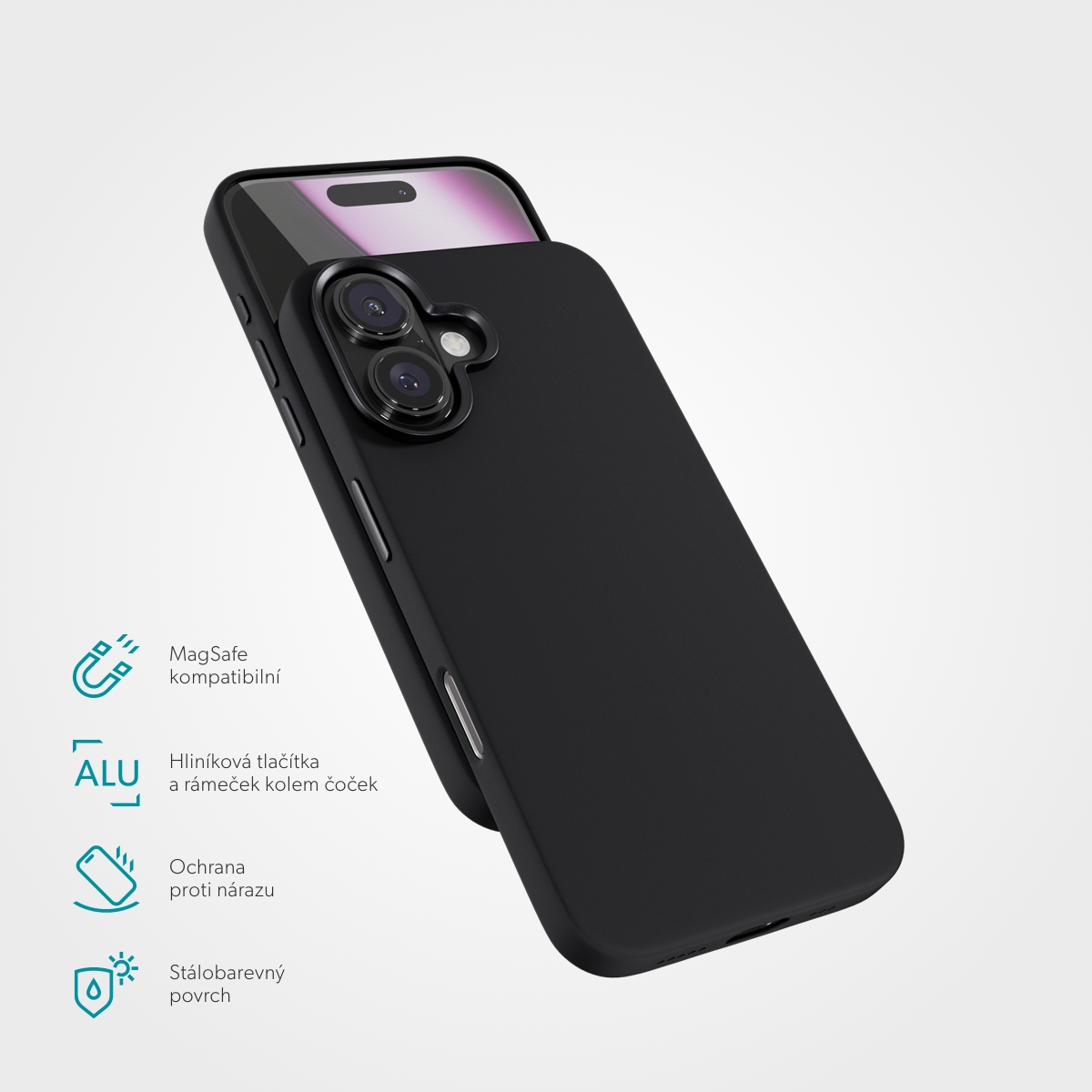 Epico Mag+ Silicone Pro kryt iPhone 16 Plus - čierny 