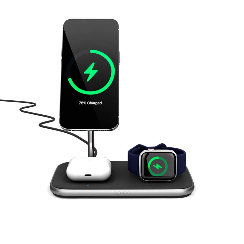 Epico 3in1 MagSafe Wireless Charger - čierna 