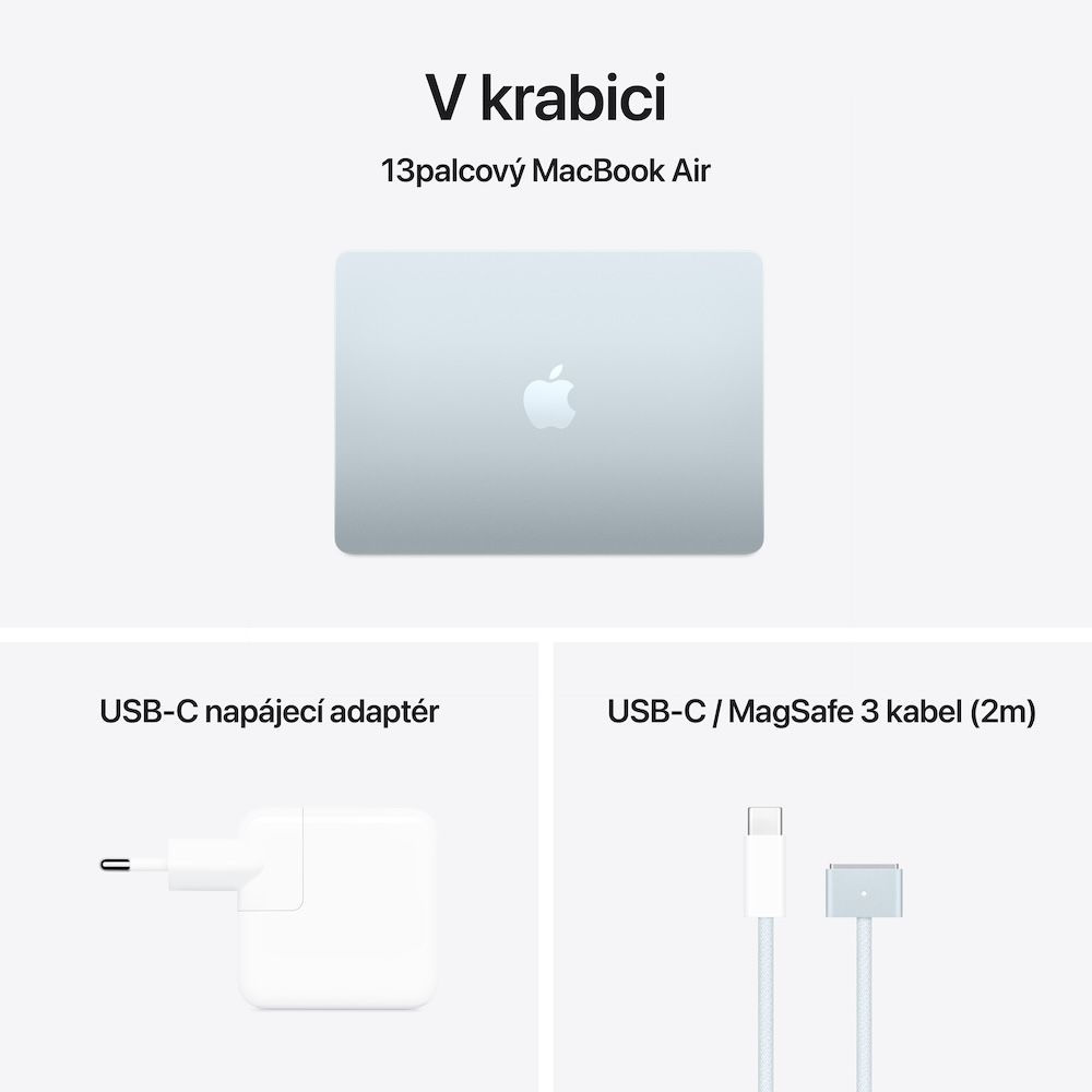 Apple MacBook Air 13"/ M4/ 13, 6"/ 2560x1664/ 16GB/ 512GB SSD/ M4/ Sequoia/ Sky Blue/ 1R 