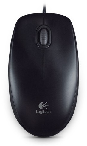 Logitech B100/ Kancelárska/ Optická/ 800 DPI/ Drôtová USB/ Čierna