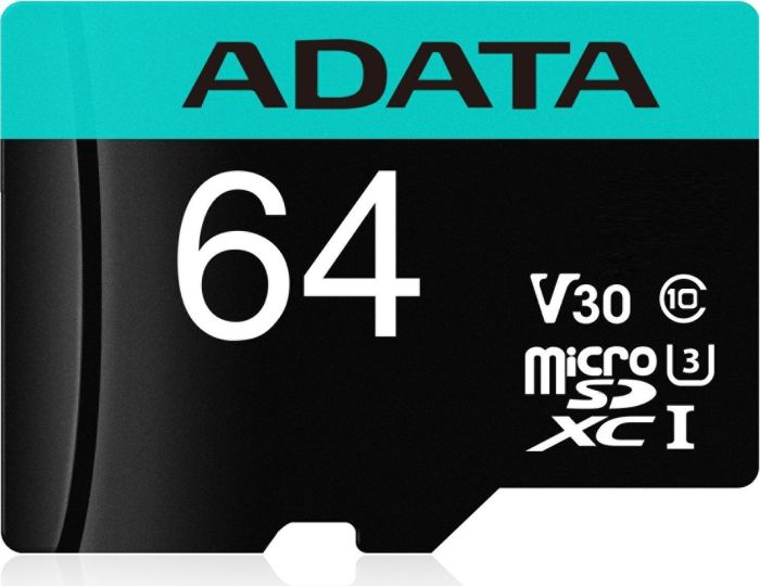 ADATA V30S/ micro SDXC/ 64GB/ UHS-I U3 / Class 10/ + Adaptér