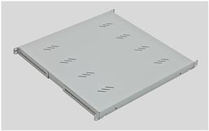 19" polica A4 perforovaná 1U/ 550mm, max.80kg čierna