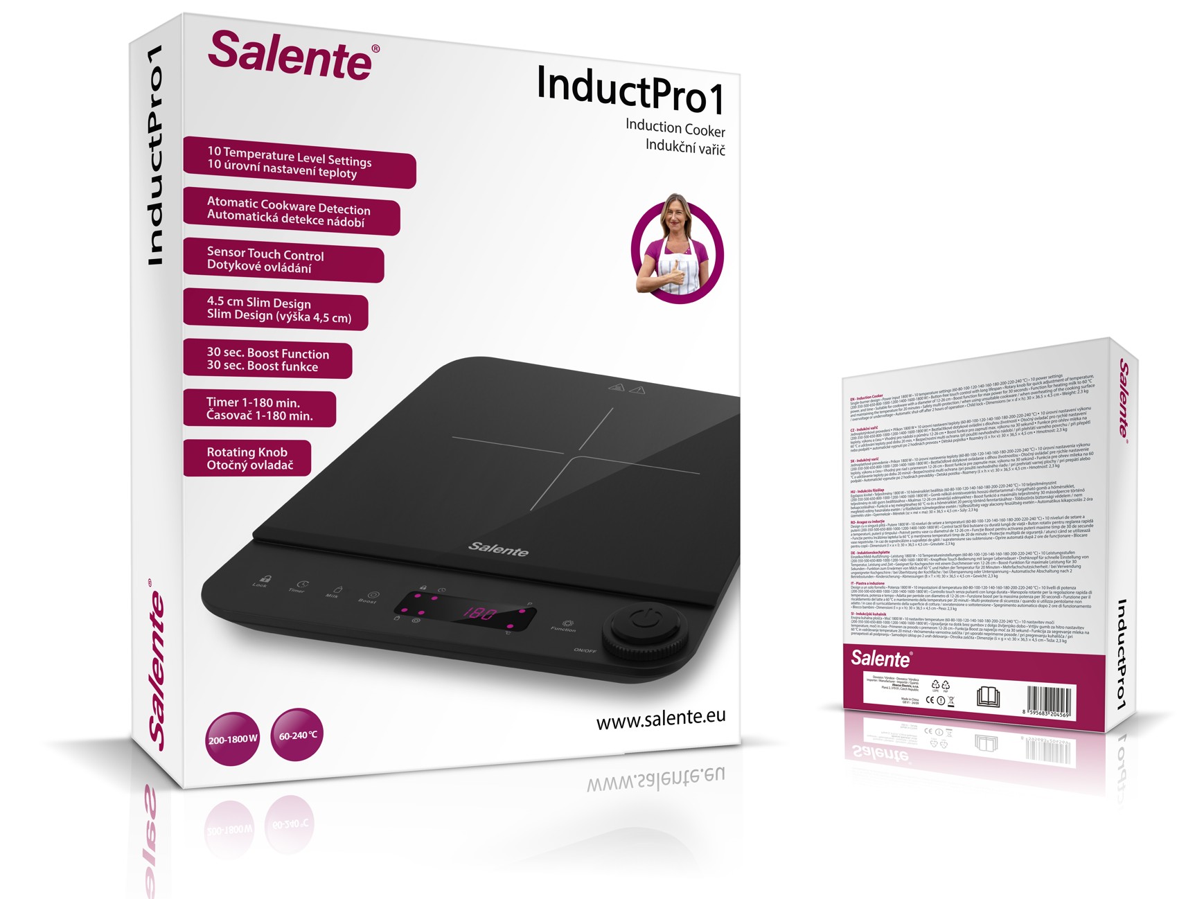 Salente InductPro1, indukčný varič, jednoplatničkový, čierny 