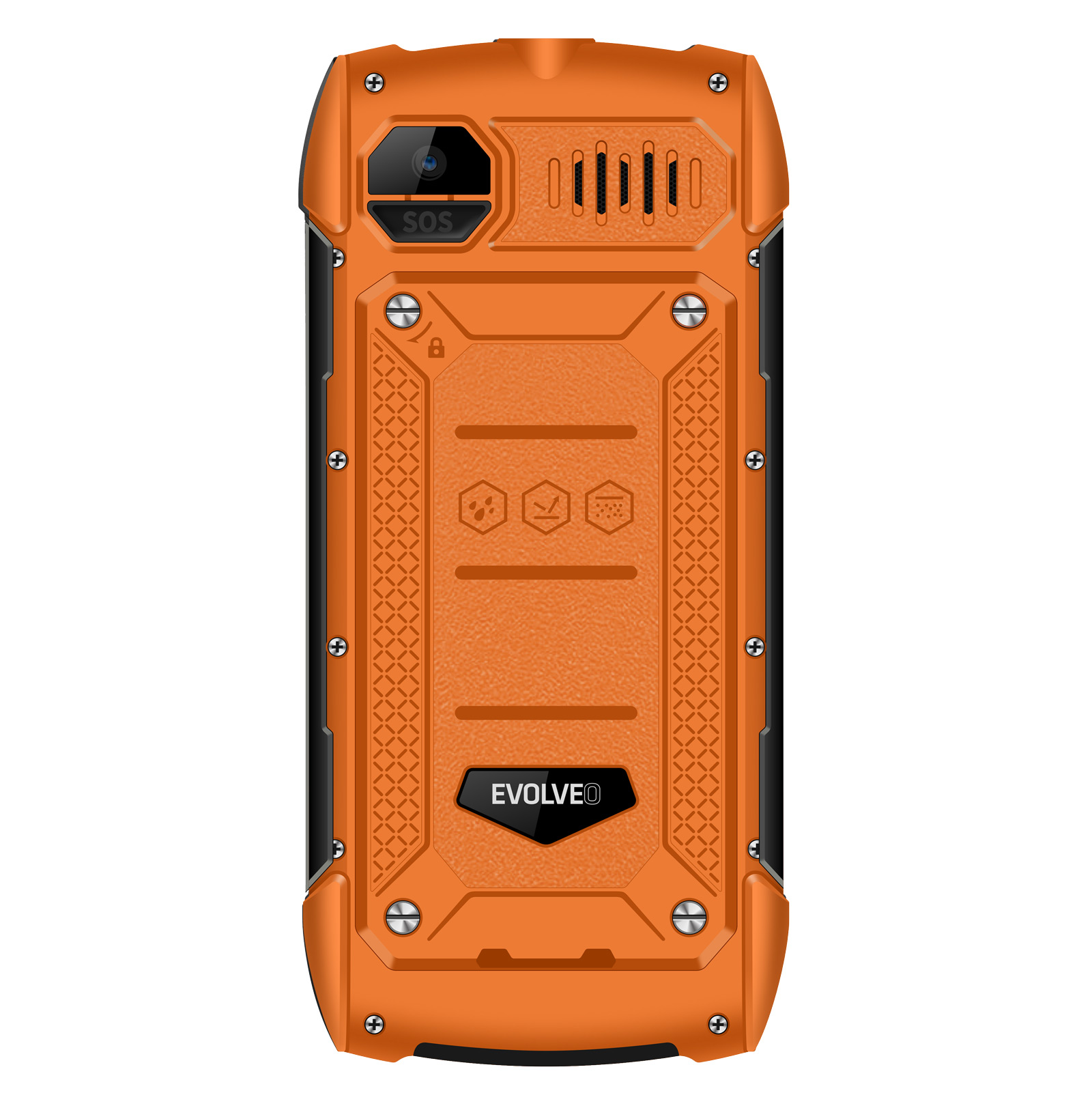 EVOLVEO StrongPhone H1, vodotesný odolný Dual SIM telefón, oranžová 