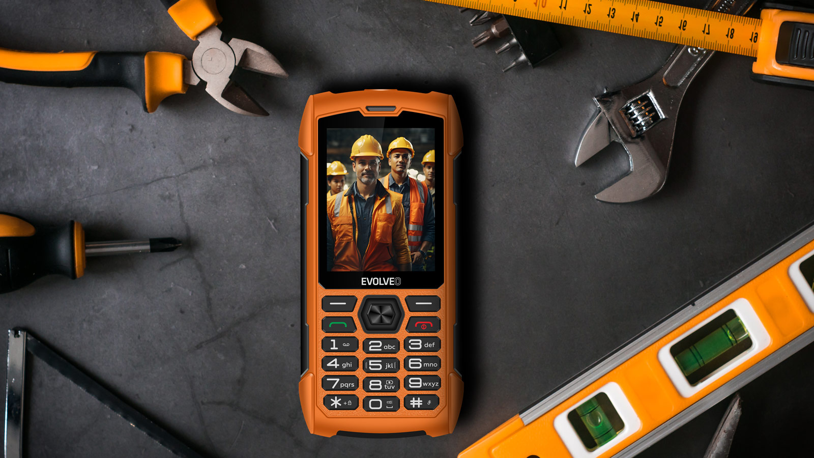 EVOLVEO StrongPhone H1, vodotesný odolný Dual SIM telefón, oranžová 