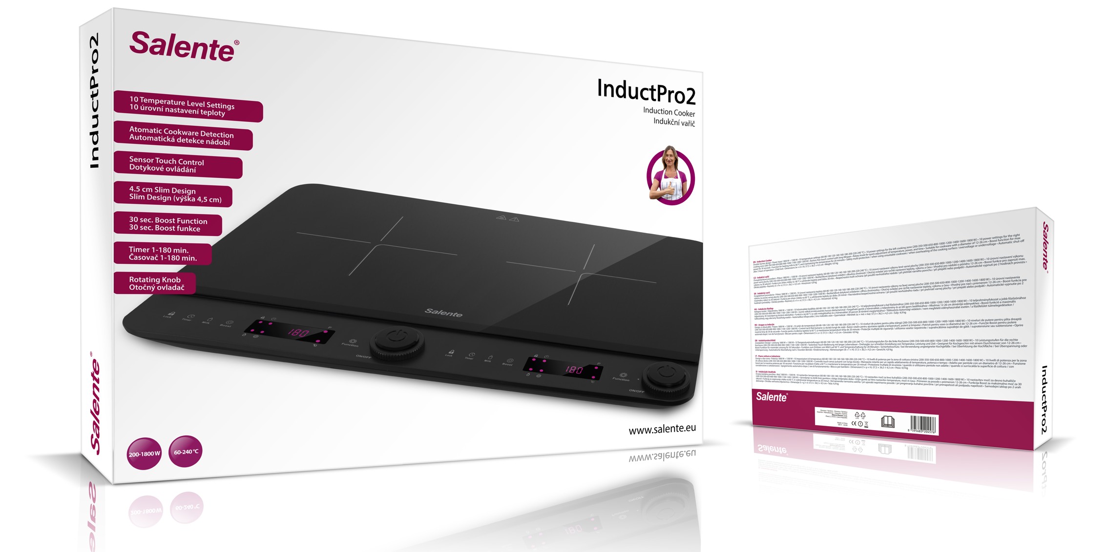 Salente InductPro2, indukčný varič, dvojoplatkový, čierny 