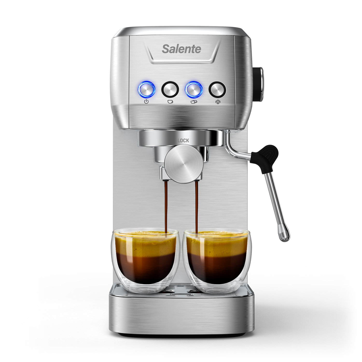 Salente Coffio, pákový kávovar, nerez 
